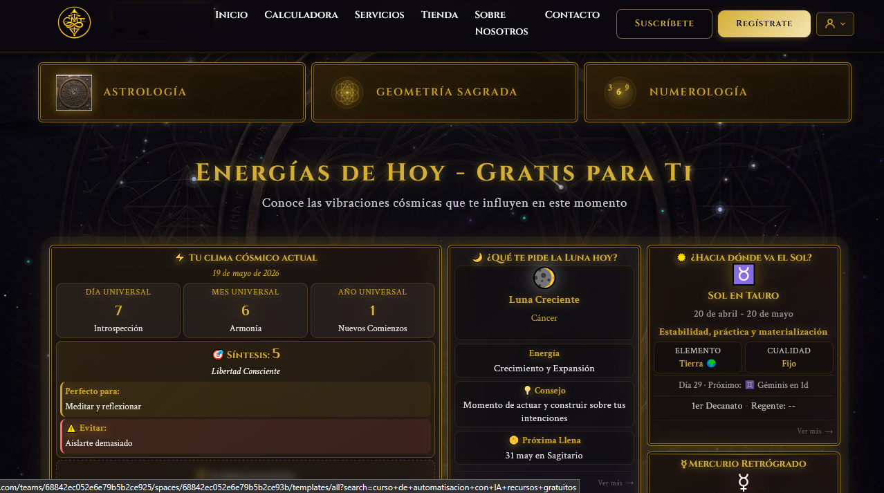 Portal espiritual de numerología, astrología y geometría sagrada
